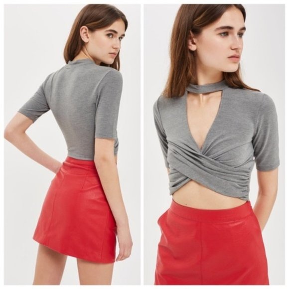 Softest Topshop Twist-Front Choker-Neck Top XS - Picture 1 of 16